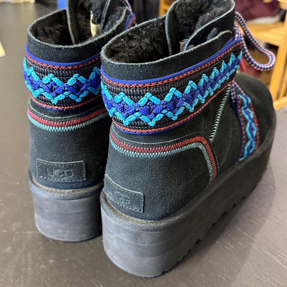 Ugg Classic Mini Ii Braid Platform Black Boots - image 5